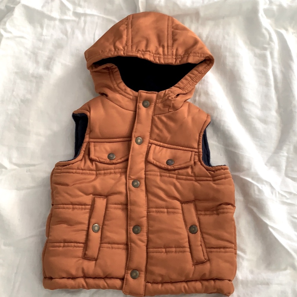 Boys Janie and Jack hooded puffer vest